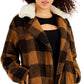 Sebby Junior's Plaid Fleece Teddy Coat Brown Size X-Large