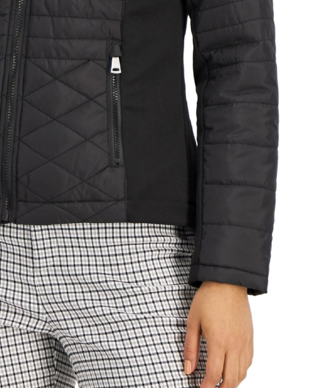 Sebby Junior's Hooded Quilted Raincoat Black Size X-Small