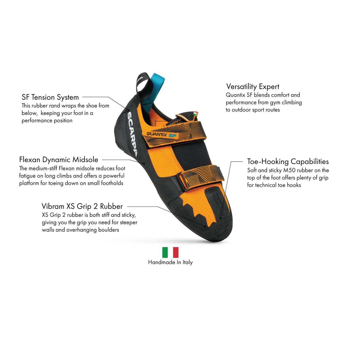 SCARPA Quantix SF Rock Climbing Shoes - Bright Orange