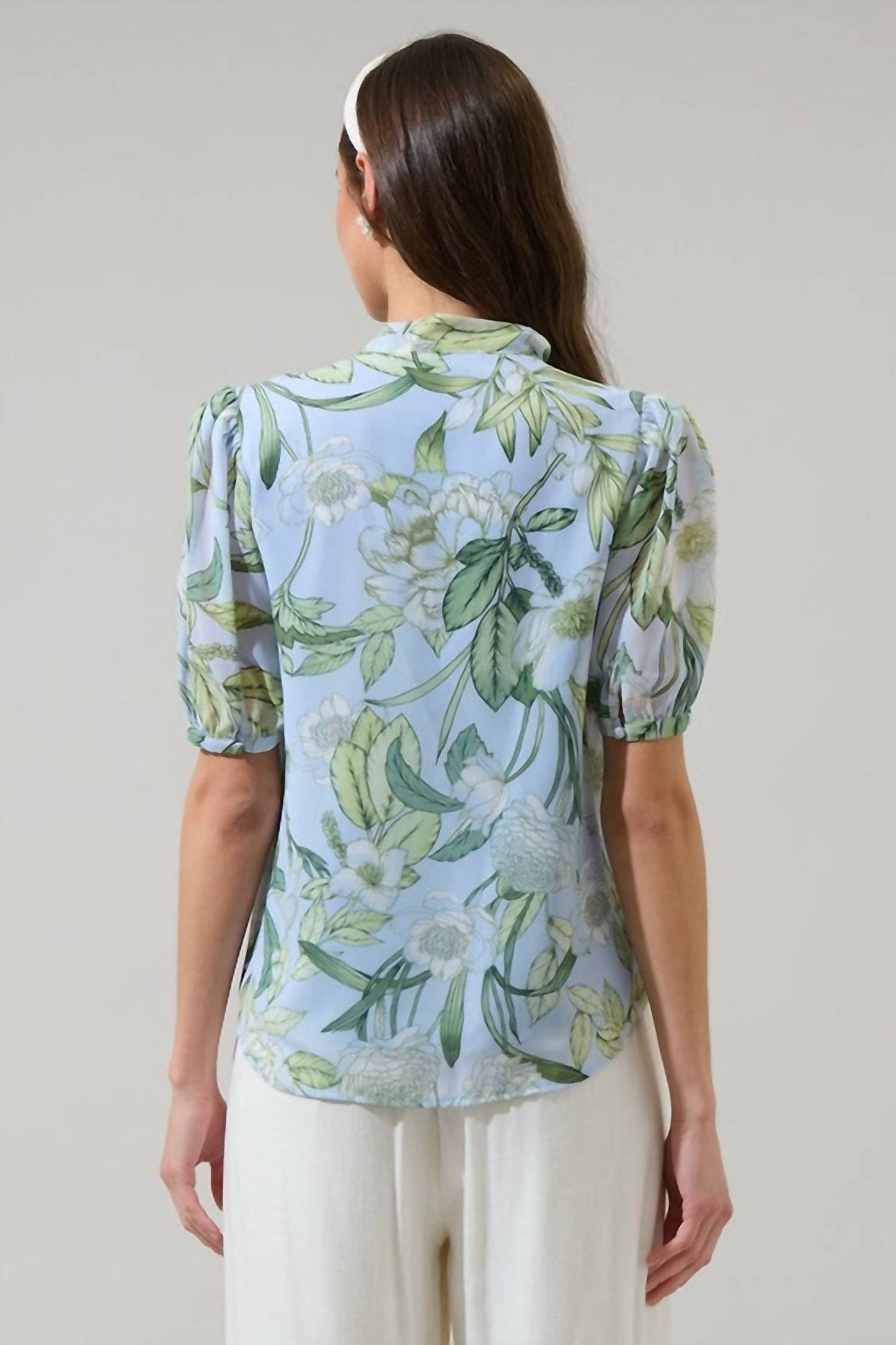 Sugarlips - Sara Bloom Tie Neck Blouse
