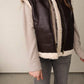 Blu Pepper - Leather Vest With Sherpa Lining