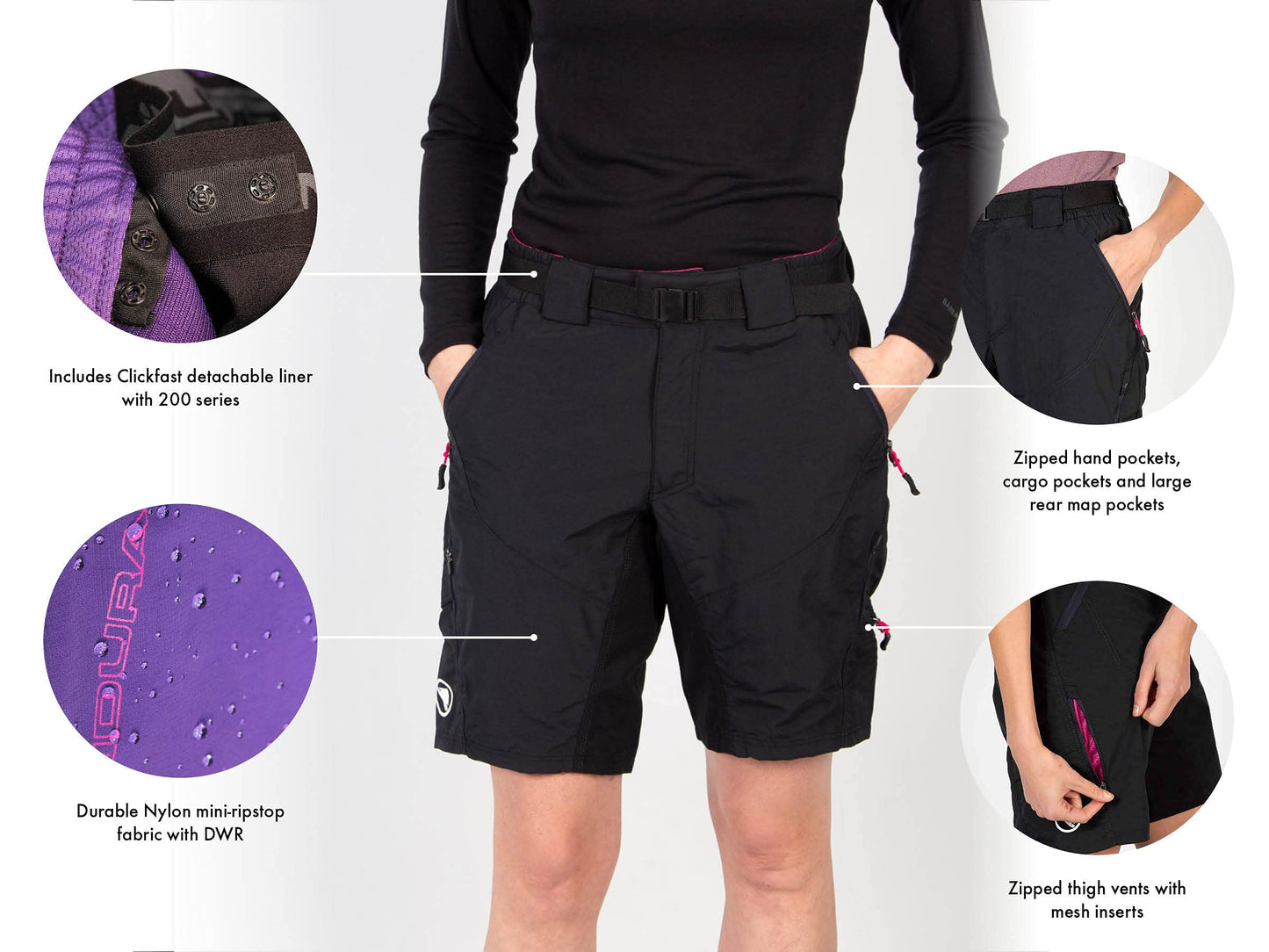 Endura Women's Hummvee Mountain Cycling Shorts - Black