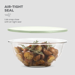 Glass Mixing Bowls with Lids - 8 Piece Set