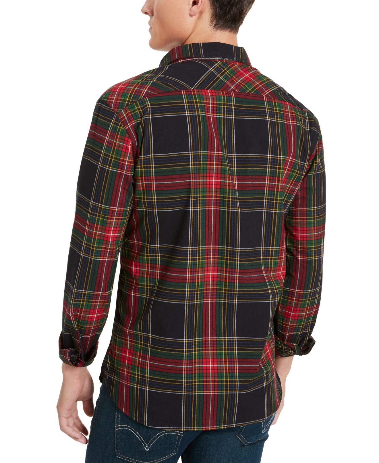 Levi's Men's Malden Plaid Shirt Dark Gray Size Medium