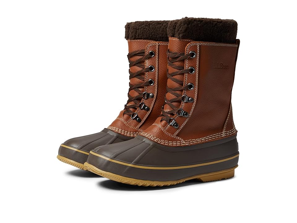 LL Bean Men's Snow Boot Tumbled Leather Lace-Up - Maple