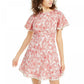 B. Darlin Womens Juniors Floral Print Open Back Mini Dress Pink 9/10