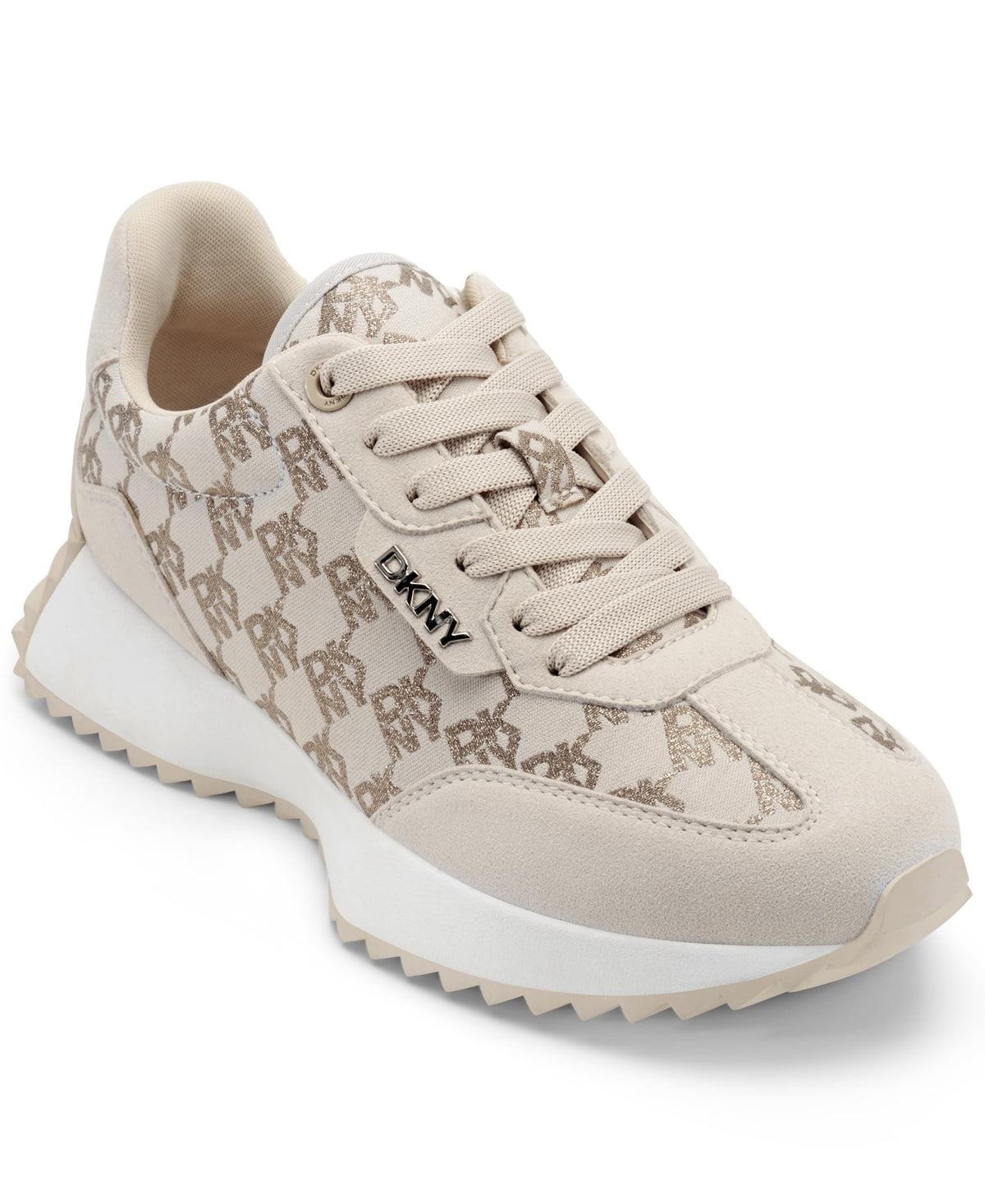 DKNY Womens Naples Lace Up Sneaker Bone Size 11
