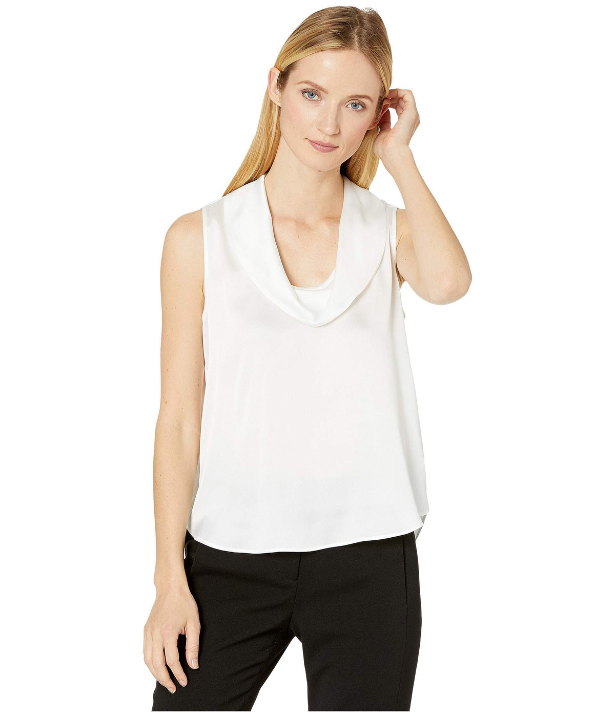 Calvin Klein Cowl Neck Sleeveless Top Cream MD (US 8-10)