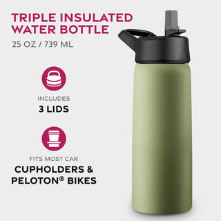 Insulated Sports Water Bottle with Straw