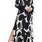 ELOQUII Women's Plus Size Printed Collared Maxi Dress - 24, Cookies and Cream