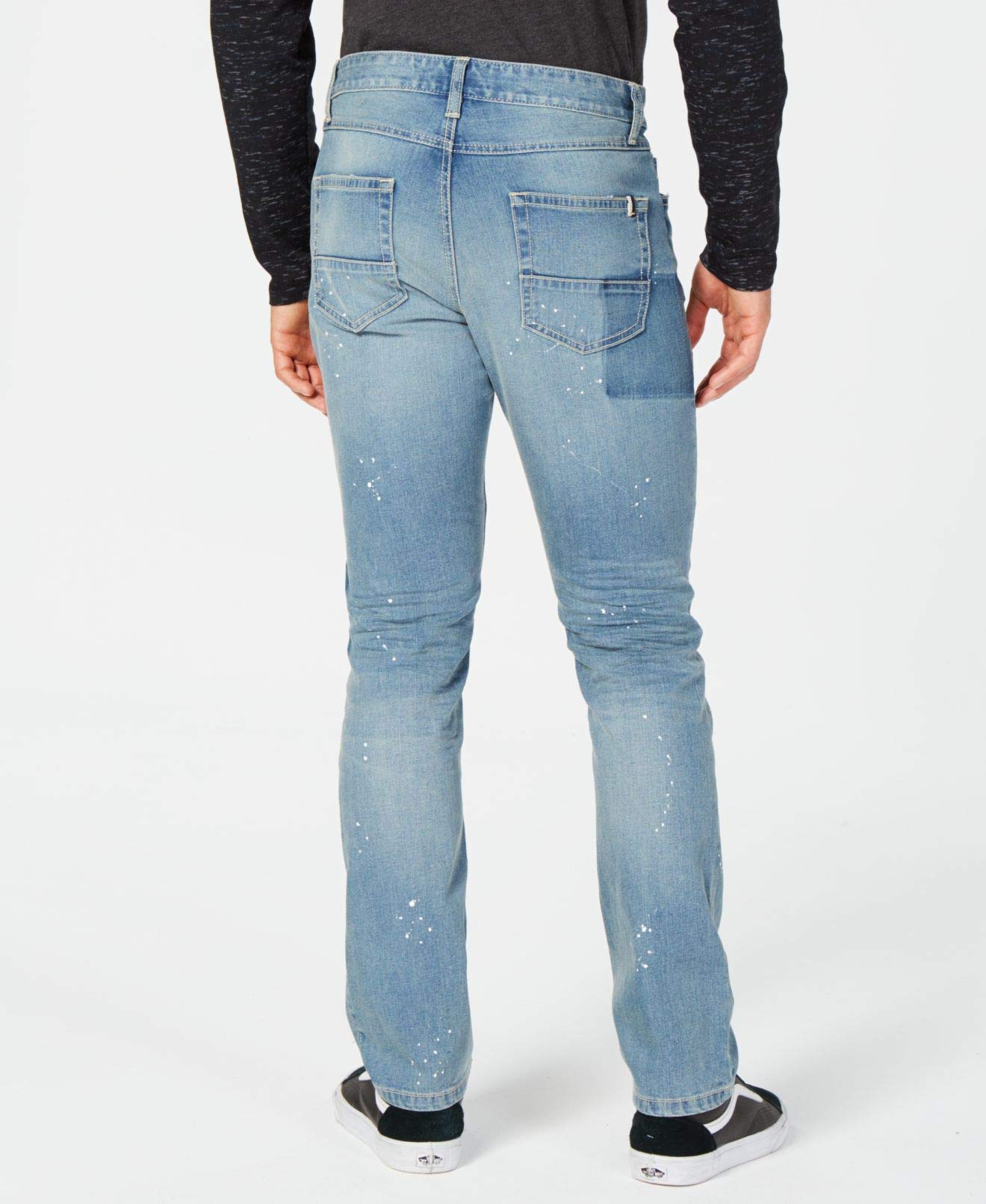 American Rag Mens Jean 36x34 Drift Wash Paint Splatter Slim Stretch Blue 36