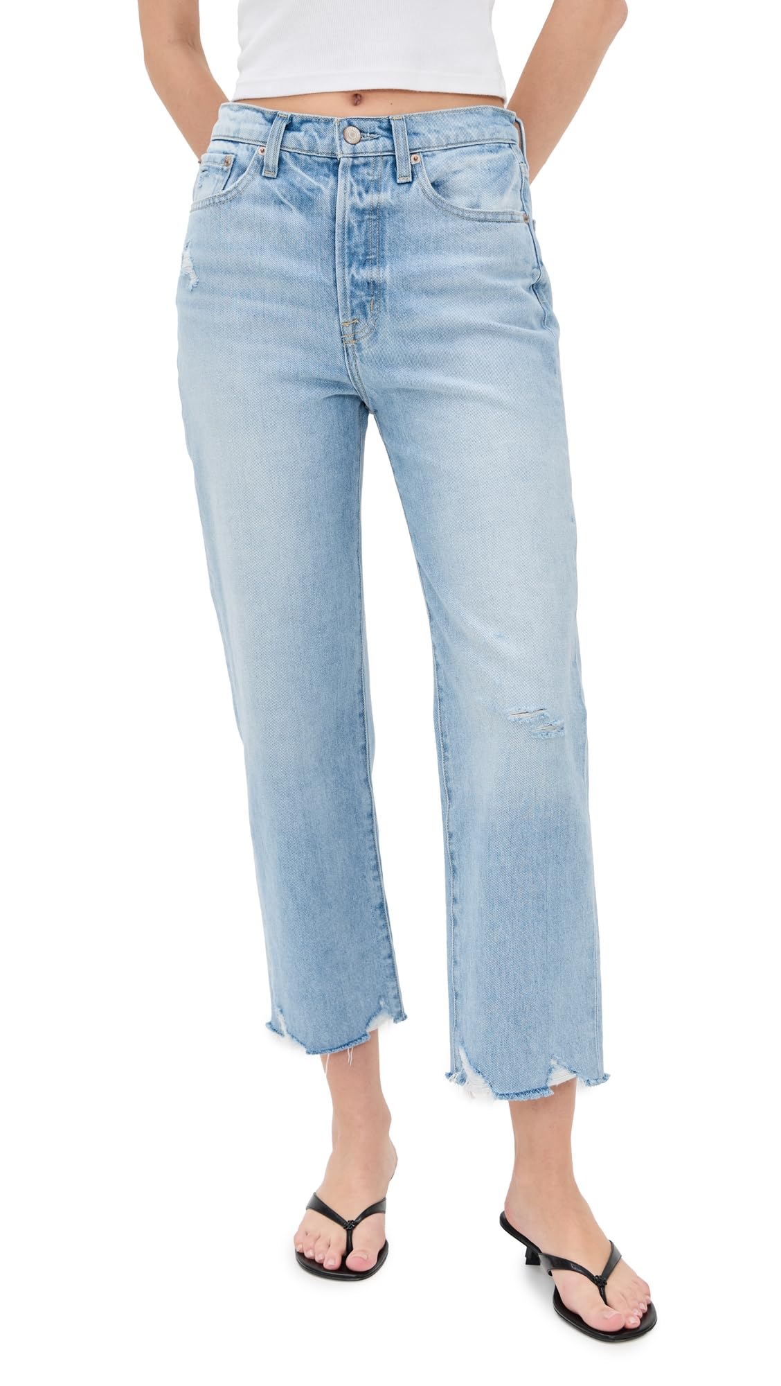 Pistola Denim Women's Cassie Crop Jeans, Baja, Blue, 29