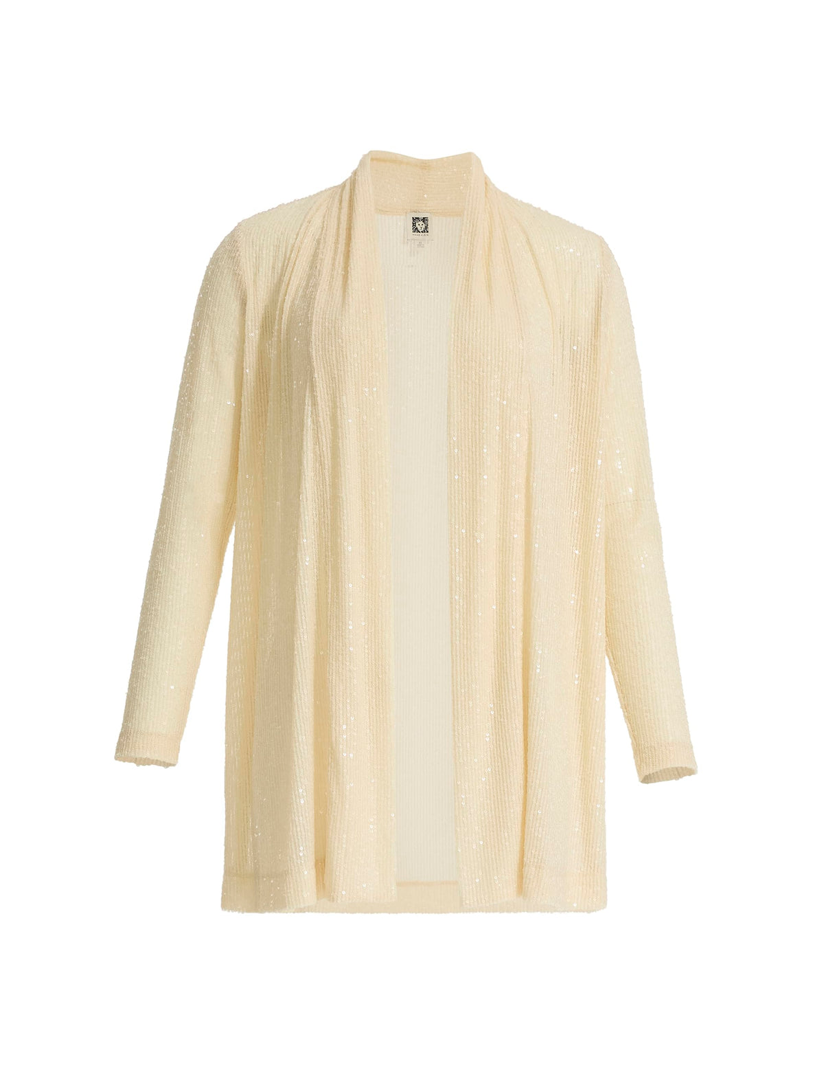 Anne Klein Womens Drape Front Sequin Cardigan Style Jacket