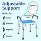 Shower Chair with Padded Seat - (White Stool with Rail)