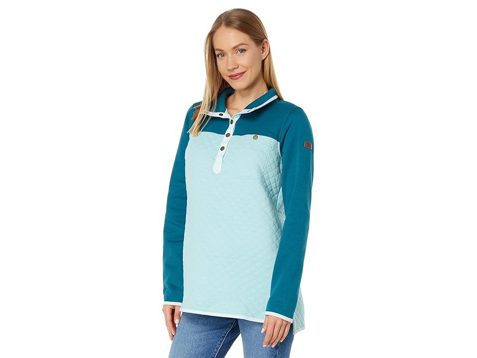 LLBean Women's Quilted Color Block Mock Neck Tunic