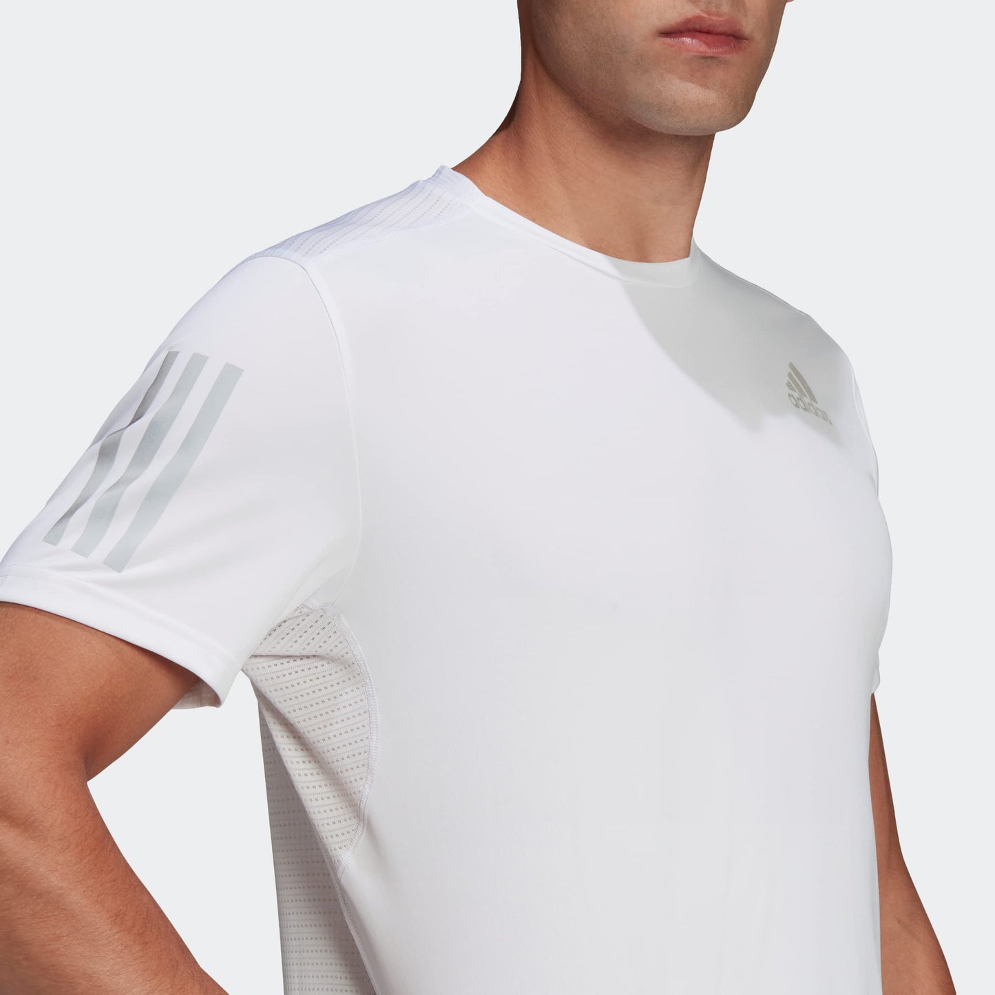 adidas Men's Own The Run Running T-Shirt - White/Reflective Silver