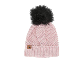Girls Riverside Faux Fur Pom Hat - Dusty Rose