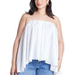 ELOQUII Women's Plus Size Cascading Tube Top - 26/28, White