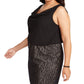 BCX Womens Plus Animal Print Cocktail Sheath Dress Black 2X