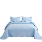 MarCielo Light Blue Cotton King Size Embroidered Bedspread Quilt Set