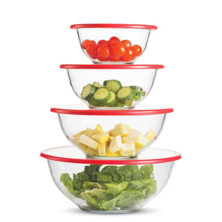 Glass Mixing Bowls with Lids - 8 Piece Set
