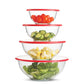 Glass Mixing Bowls with Lids - 8 Piece Set