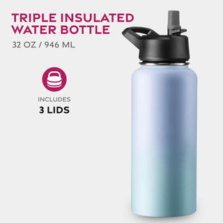 Insulated Sports Water Bottle with Straw