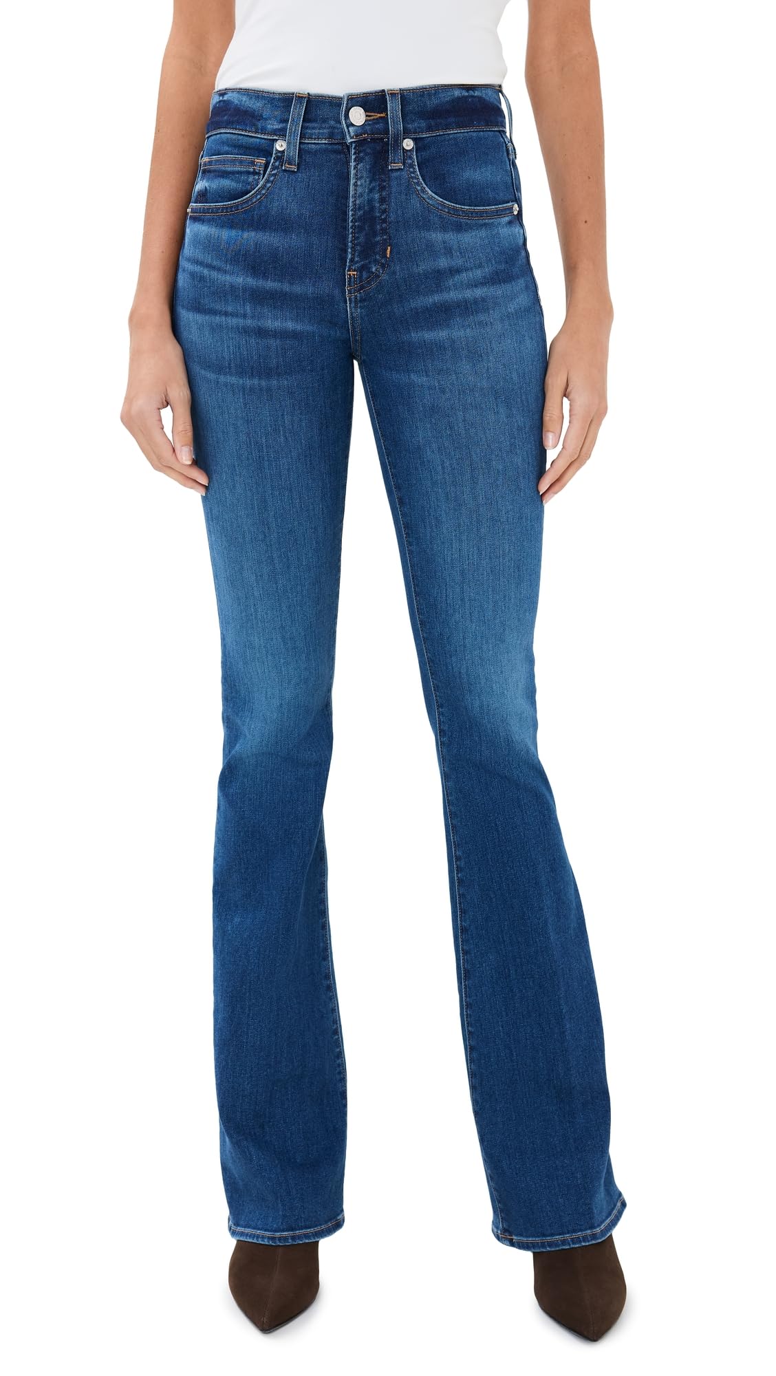 Veronica Beard Jean Women's Beverly High Rise Skinny Flare Jeans, Bright Blue, 25