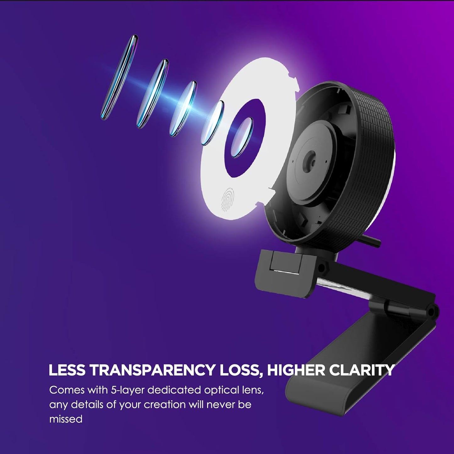 PAPALOOK PA552 Live Streaming Webcam with Ring Light