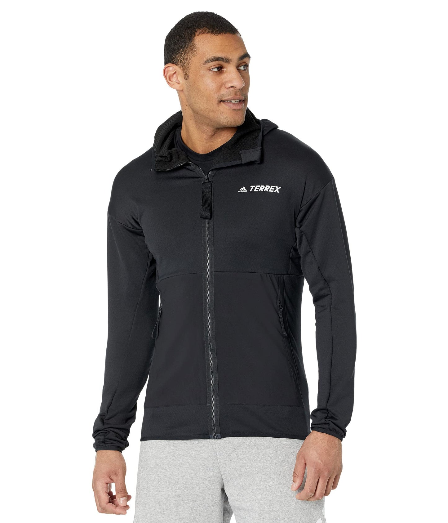 adidas Mens Terrex Tech Flooce Light Hooded Hiking Jacket