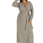 ELOQUII Women's Plus Size Sweater Wrap Dress - 18/20, Medium Heather