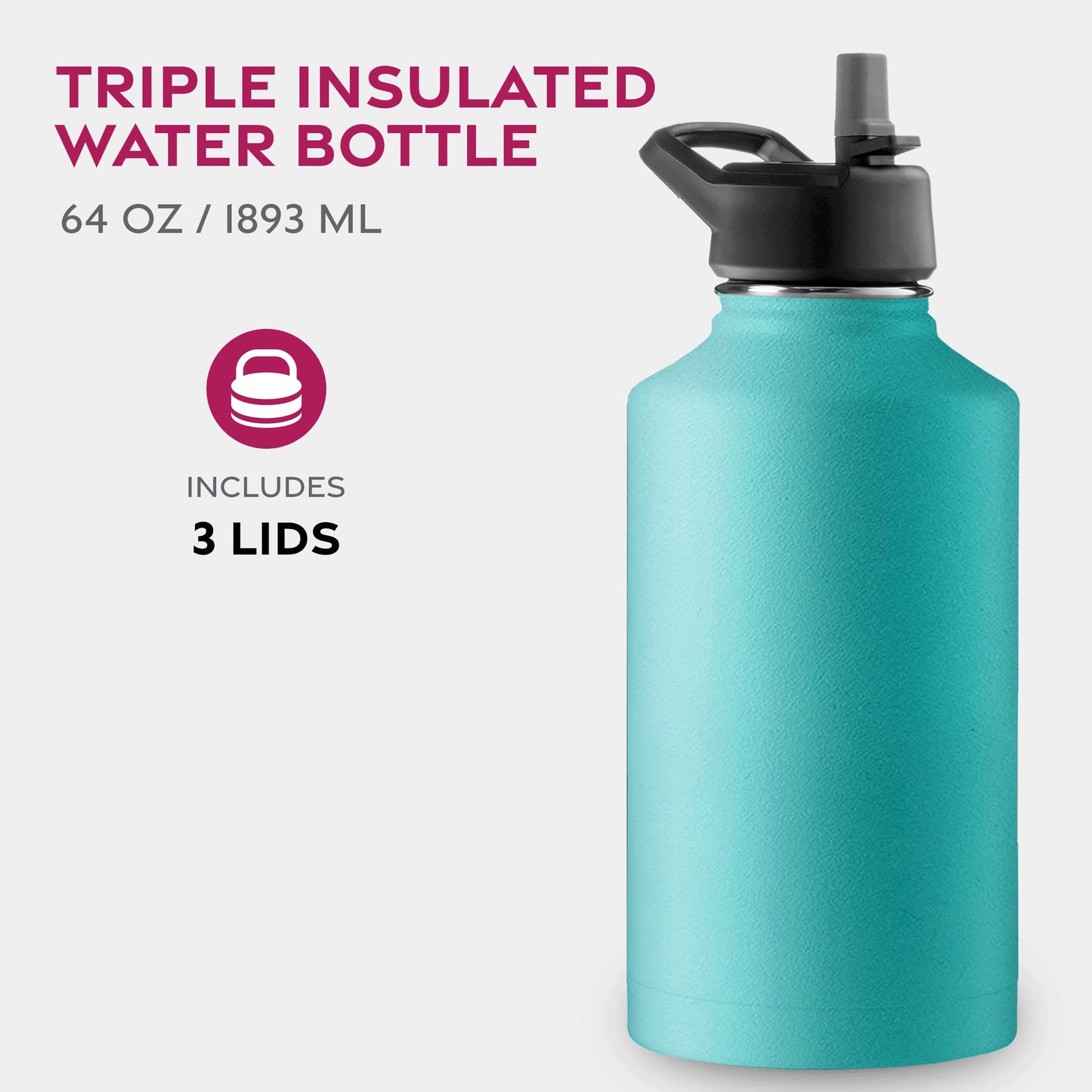 Insulated Sports Water Bottle with Straw