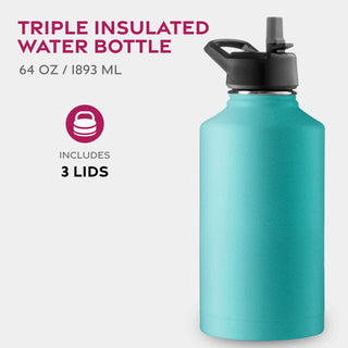 Insulated Sports Water Bottle with Straw