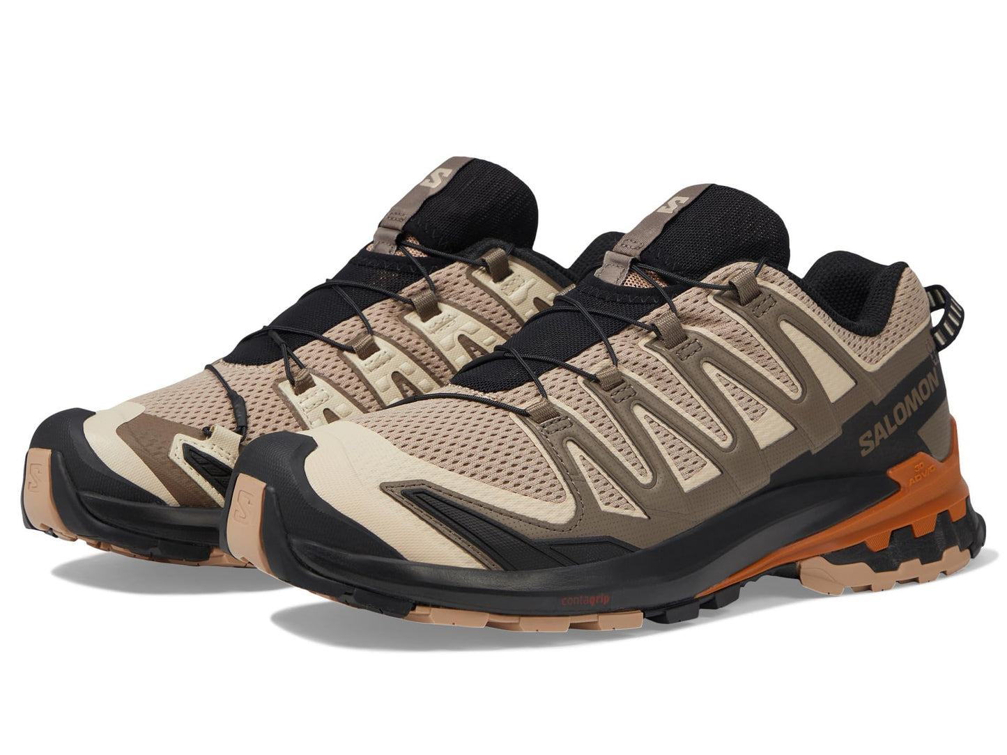 Salomon Mens XA Pro 3D V9 Trail Running Shoes Natural Black Sugar Almond Size 9