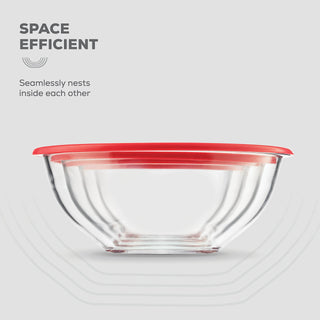 Glass Mixing Bowls with Lids - 8 Piece Set