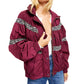 We The Free Womens On My Mind Winter Oversize Bomber Jacket Purple XS
