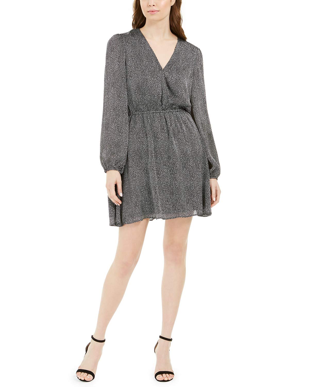 Leyden Womens Mini Surplice Mini Dress Black L