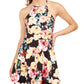 Speechless Womens Floral Halter Fit & Flare Dress Black 13
