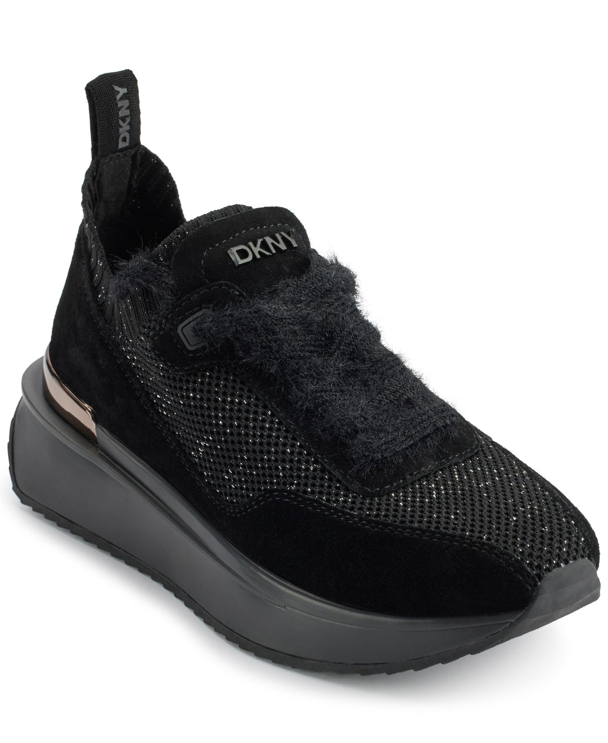 DKNY Womens Black Lace Up Sneakers Size 85