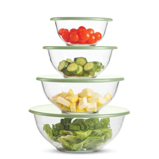 Glass Mixing Bowls with Lids - 8 Piece Set
