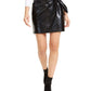 Leyden Womens Animal Mini Wrap Skirt Black L