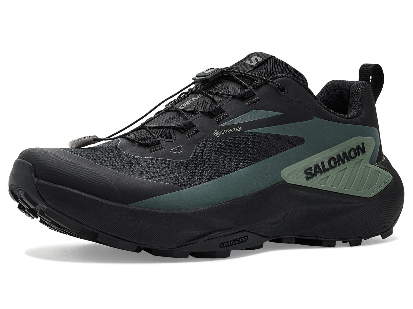 Salomon Mens Genesis Trail Running Shoes Black and Agave Green Size 11 Medium