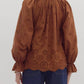 Entro - Eyelet And Scallop Trim Top