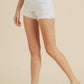 124 Voltaire - High Rise White Cut Off Shorts With A Side Slit