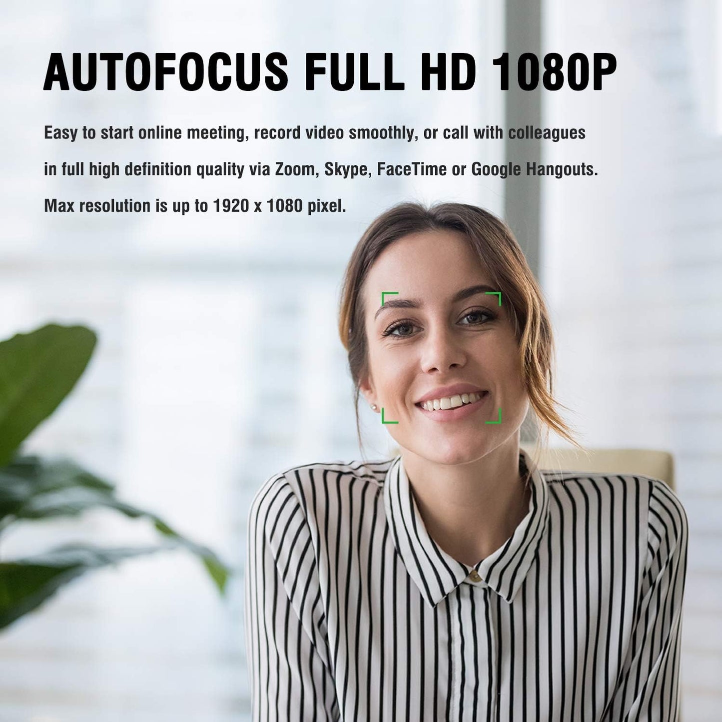 AUSDOM AF640 Full HD 1080p/30fps Video Calling, Autofocus Web Camera with Microphone
