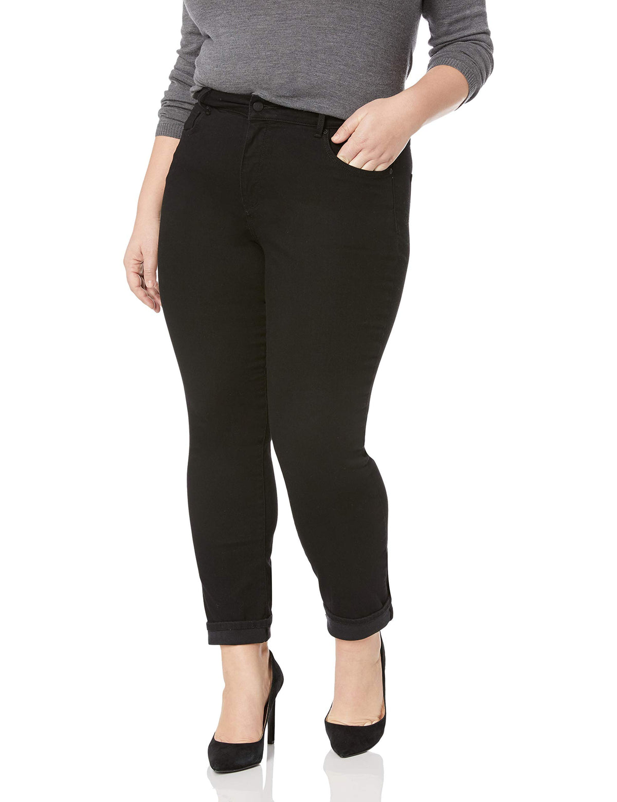 NYDJ Womens Marilyn Straight Ankle Jeans Black Size 16 Plus