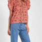 Elan - Short Sleeve Tie Front Blouse