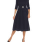 Joseph Ribkoff - Rhinestone Buckle Off-shoulder Midi Dress