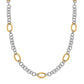 18k Yellow Gold and Sterling Silver Rhodium Plated Multi Style Chain Necklace