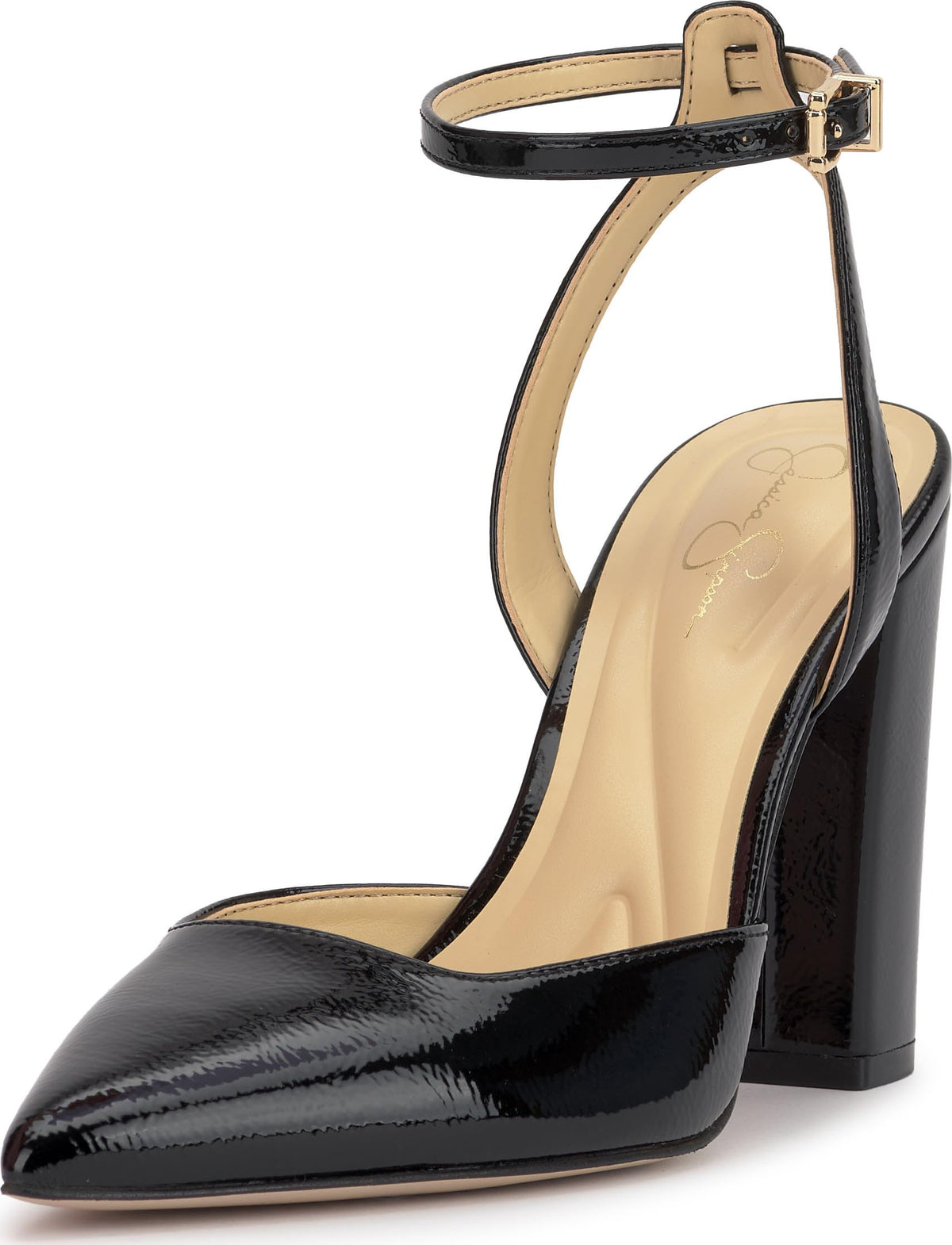 Jessica Simpson Womens Nazela Pointed Toe Pump Black Patent Size 10